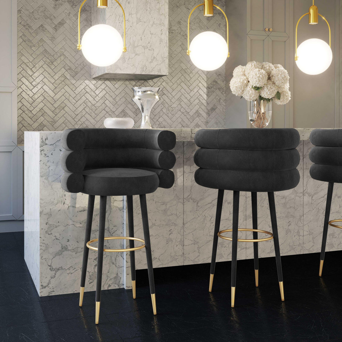 Betty - Velvet Barstool - R&R Furniture Gallery (Fountain Valley, CA)