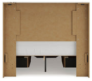 Signature Design by Ashley Lawroy panel storage bed with built-in drawers and a modern wood finish, showcasing a stylish bedroom centerpiece.