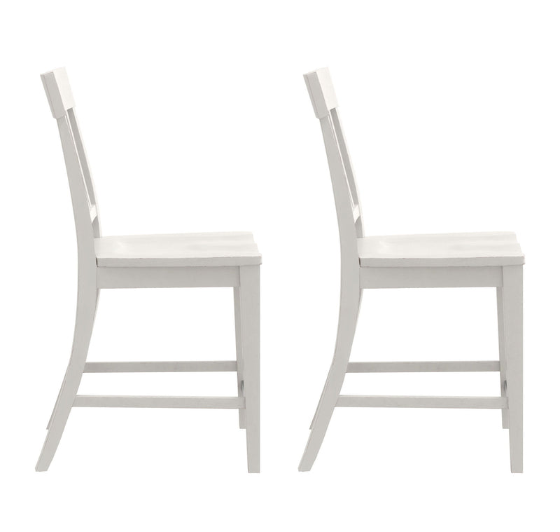 Slat Back Counter Stools (Set of 2) - White - R&R Furniture Gallery (Fountain Valley, CA)