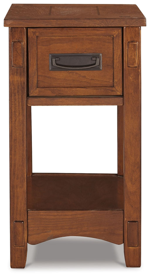 Breegin - Chair Side End Table - 1 Drawer - Brown - R&R Furniture Gallery (Fountain Valley, CA)