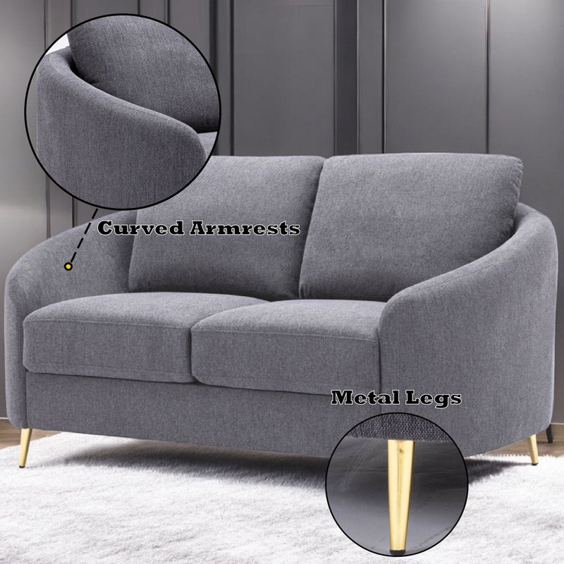 Yuina - Loveseat - Gray Linen - R&R Furniture Gallery (Fountain Valley, CA)