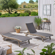 Outdoor Chaise Lounge With Pull Out Tray And Wicker Seat - Gray - R&R Furniture Gallery (Fountain Valley, CA)