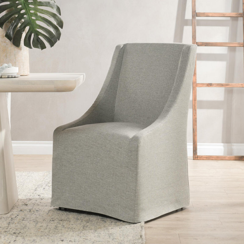 Warwick - Upholstered Rolling Dining Chair - R&R Furniture Gallery (Fountain Valley, CA)
