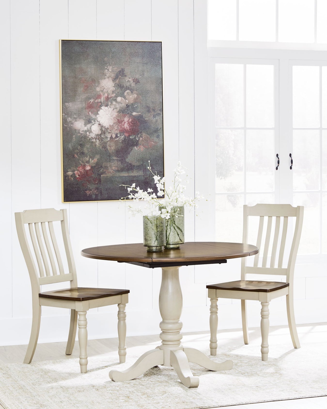 Wirloni - Dining Room Side Chair (Set of 2) - Antique White / Brown - R&R Furniture Gallery (Fountain Valley, CA)