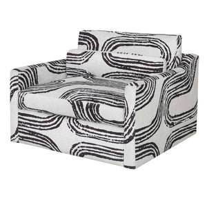 Daytona - Swivel Chair-And-A-Half - Black / White