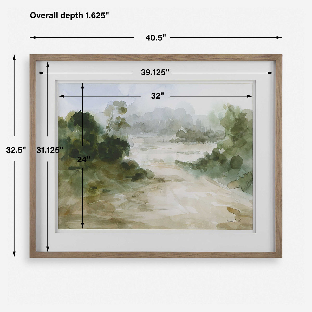 Verdant - Watercolor Landscape Print - Light Brown