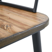 Industrial Inspired Indoor Dining Chair With Metal Legs And Birch (Set of 2) - Black / Natural - R&R Furniture Gallery (Fountain Valley, CA)