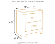 Culverbach - Two Drawer Night Stand - Gray - R&R Furniture Gallery (Fountain Valley, CA)
