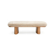 Upholstered Ollie Straight Bench by TOV Furniture with a modern, sleek design and plush fabric seating.