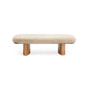 Upholstered Ollie Straight Bench by TOV Furniture with a modern, sleek design and plush fabric seating.