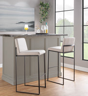 Lumi Source Fuji high back barstool from contemporary stool set featuring an elegant design and modern seating with wooden accents.