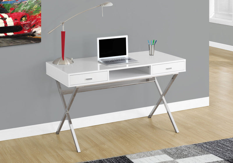 Computer Desk For Home Office, Laptop, Storage Drawers, Glossy Contemporary & Modern - R&R Furniture Gallery (Fountain Valley, CA)