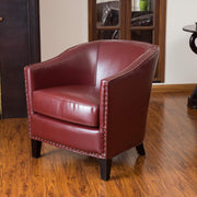 Noble House Enigmatica upholstered club arm chair with nailhead trim, featuring plush cushioning and classic design details.