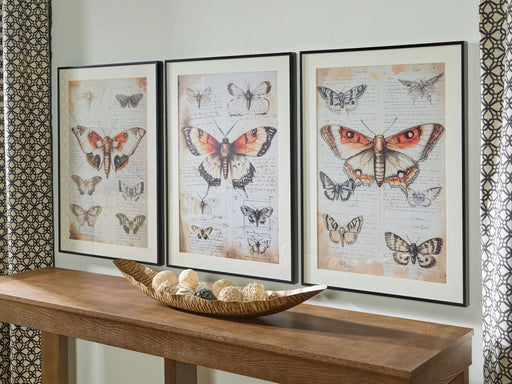 Jossletts - Wall Art Set (Set of 3) - Orange / Black / Ivory - R&R Furniture Gallery (Fountain Valley, CA)