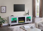Summit - TV Stand Console With Fireplace - White Walnut Finish - R&R Furniture Gallery (Fountain Valley, CA)