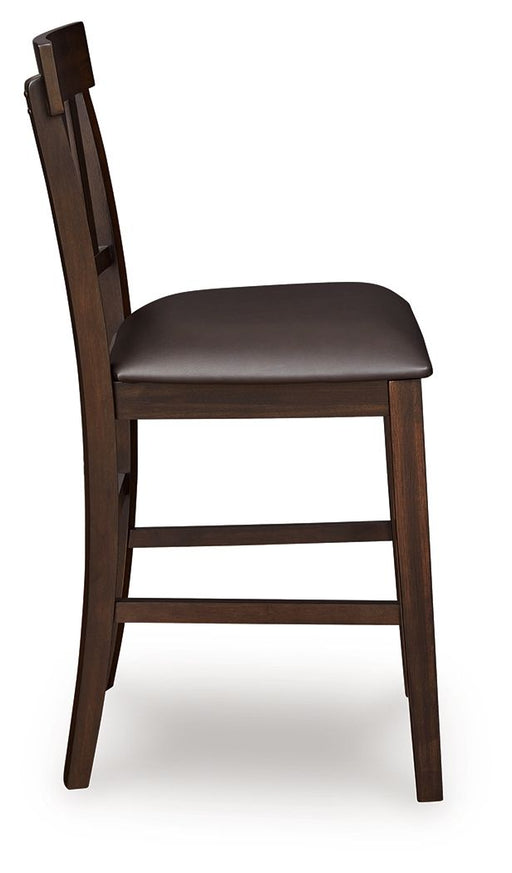 Haddigan - Upholstered Barstool (Set of 2) - Dark Brown - R&R Furniture Gallery (Fountain Valley, CA)
