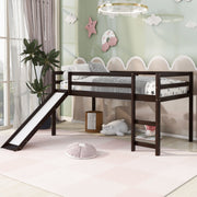 DreamHaus loft bed with slide, featuring multifunctional design, sturdy frame, and a built-in ladder for kids’ bedroom fun.