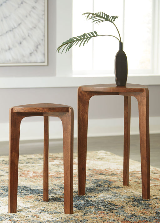 Brynnleigh - Accent Table Set (Set of 2) - Medium Brown - R&R Furniture Gallery (Fountain Valley, CA)