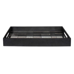 Modern - Mosaic Antique Mirrored Tray - Black
