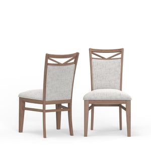 Americana Modern Dining - Round Extendable Dining Table And 4 Upholstered Chairs - Cotton