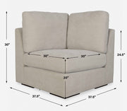 Uttermost Refuge corner sofa with plush fabric and modern design, showcasing its spacious L-shaped seating arrangement.