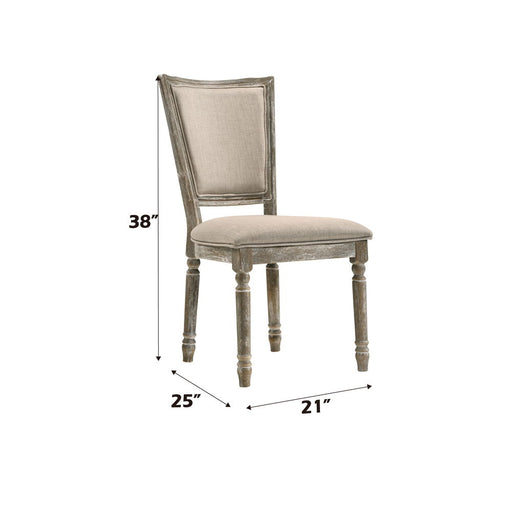 Gabrian - Fabric Side Chair (Set of 2) - Two-Tone Beige & Reclaimed Gray - R&R Furniture Gallery (Fountain Valley, CA)