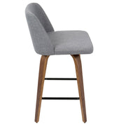 Toriano - Mid Century Modern Fixed Height Counter Stool & Square Footrest (Set of 2) - R&R Furniture Gallery (Fountain Valley, CA)