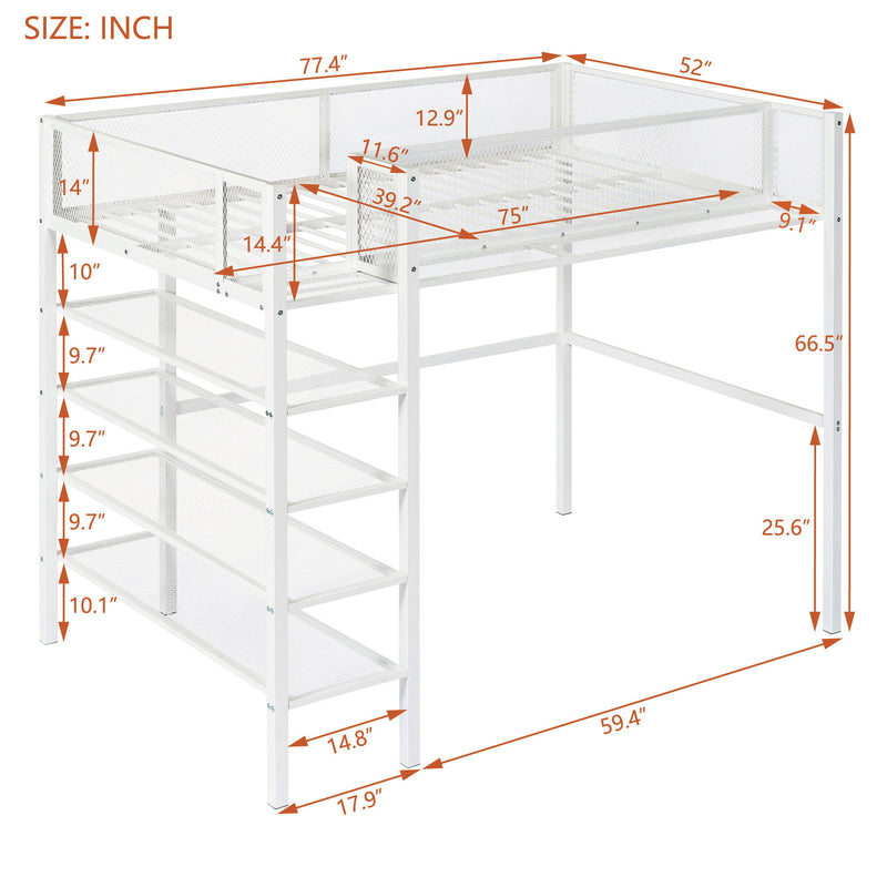 Loft Bed With 4 Tier Shelves And Storage - R&R Furniture Gallery (Fountain Valley, CA)