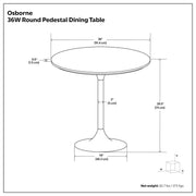 Simpli-Home Osborne dining table with wooden surface and sturdy legs, perfect for modern dining rooms.