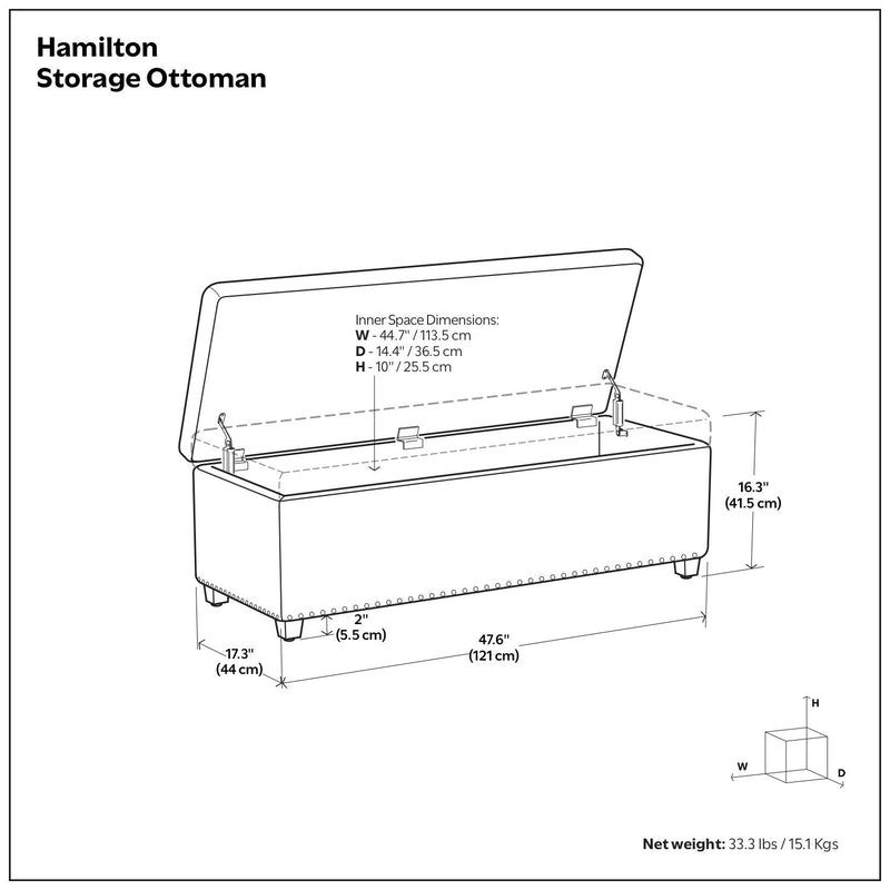 Hamilton - Upholstered Storage Ottoman - R&R Furniture Gallery (Fountain Valley, CA)