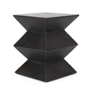 Outdoor lightweight concrete side table by Noble House with copper finish, featuring a round top and modern design.