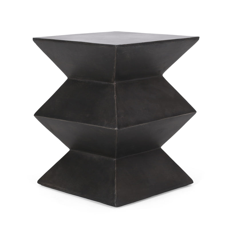 Outdoor lightweight concrete side table by Noble House with copper finish, featuring a round top and modern design.