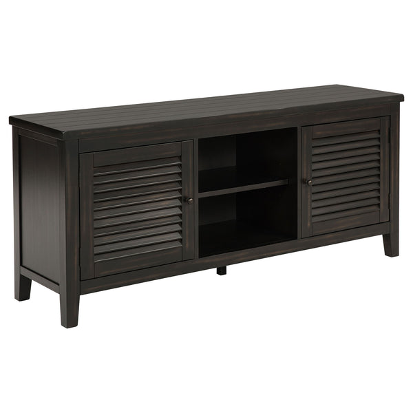 Sutter - 2 Door TV Stand With Mission Design - Dark Brown