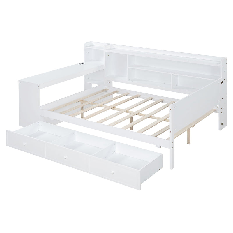 Daybed With 3 Drawers USB Ports And Desk - R&R Furniture Gallery (Fountain Valley, CA)