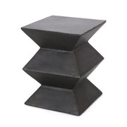 Outdoor lightweight concrete side table by Noble House with copper finish, ideal for patio or garden decor.