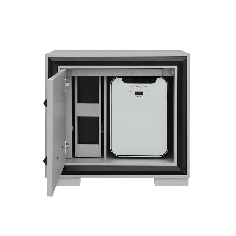 Adelaide - Nightstand With Cooler And Speaker - Gray / Black - R&R Furniture Gallery (Fountain Valley, CA)