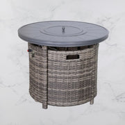 LSI Patio Furniture outdoor fire pit table with lid, featuring a sturdy design and spacious tabletop for outdoor heating and ambiance.