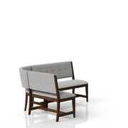 Curved Dining Bench Upholstered Curved Bench - Beige - R&R Furniture Gallery (Fountain Valley, CA)