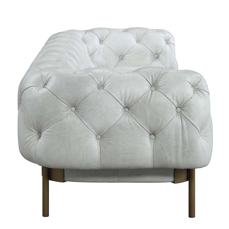 Ragle - Sofa - Vintage White Top Grain Leather - R&R Furniture Gallery (Fountain Valley, CA)