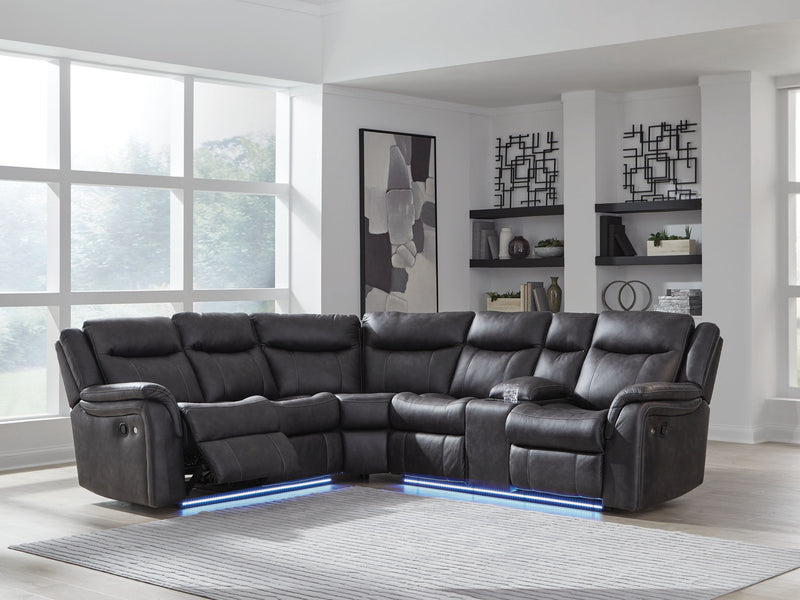 Sultan Meadow - 2-Piece Reclining Sectional - Carbon - R&R Furniture Gallery (Fountain Valley, CA)