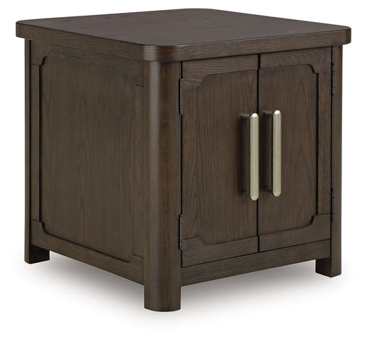Breckington - Rectangular 2-door End Table - Dark Brown - R&R Furniture Gallery (Fountain Valley, CA)