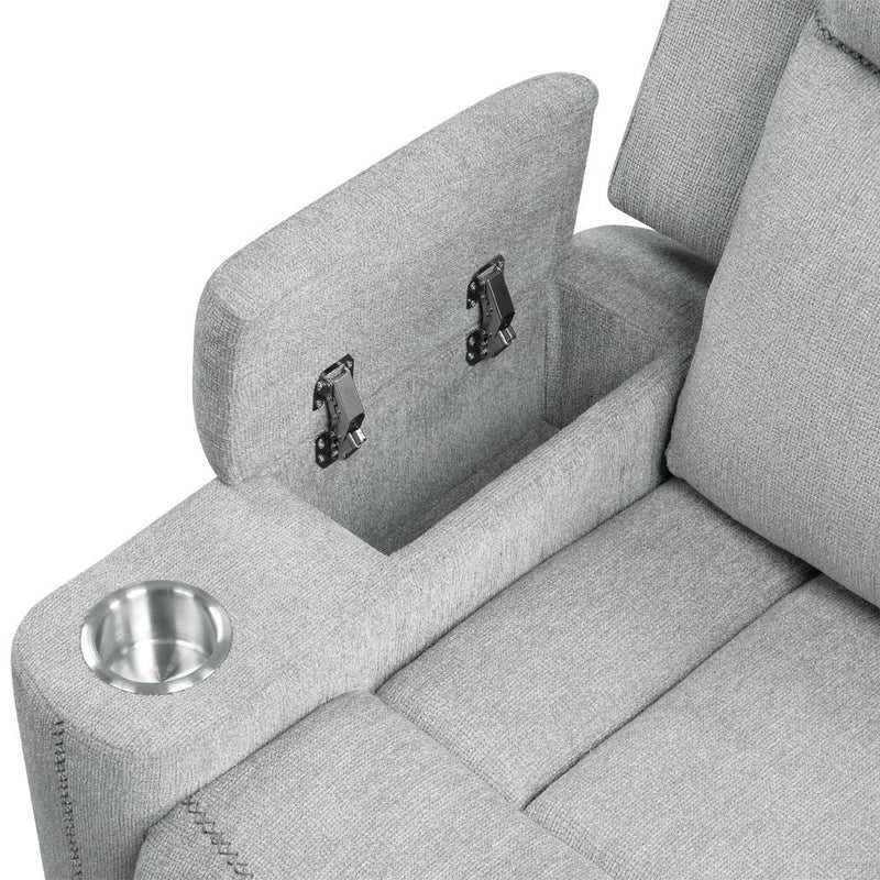 Galya - Motion Sofa - Light Gray Chenille - R&R Furniture Gallery (Fountain Valley, CA)