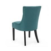 Dining Chair (Set of 2) With Upholstered Diamond Tufting And Espresso Birch Legs - Teal - R&R Furniture Gallery (Fountain Valley, CA)