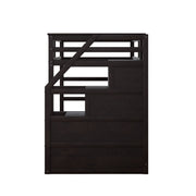 Twin Over Twin Bunk Bed With Twin Size Trundle And 3 Storage Stairs - Espresso - R&R Furniture Gallery (Fountain Valley, CA)