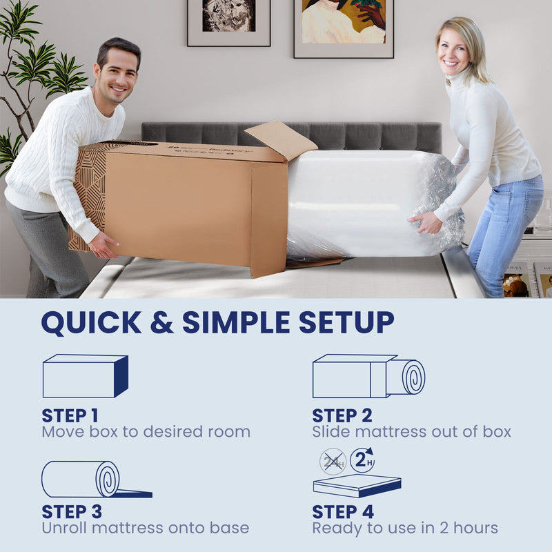 14" King Mattress Hotel Collection Hybrid Mattress With Gel Memory Foam & Pocket Springs - Brown / White - R&R Furniture Gallery (Fountain Valley, CA)