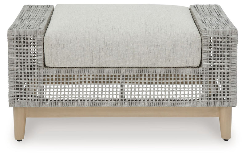 Seton Creek - Ottoman With Cushion - Gray - R&R Furniture Gallery (Fountain Valley, CA)