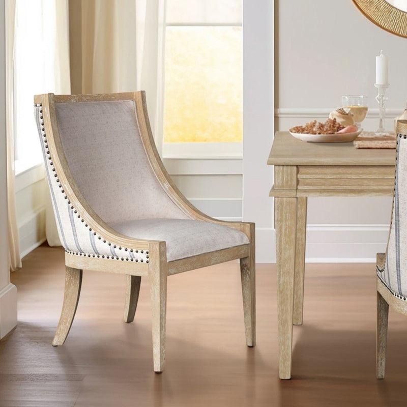 Upholstered Dining Chair With Nailhead Trim - R&R Furniture Gallery (Fountain Valley, CA)