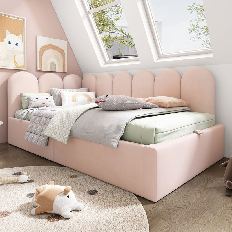 Upholstered Daybed With Metal Slatted Base - R&R Furniture Gallery (Fountain Valley, CA)