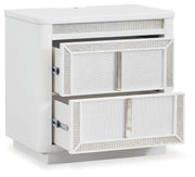 Chalanna - Two Drawer Night Stand - White - R&R Furniture Gallery (Fountain Valley, CA)