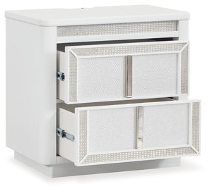 Chalanna - Two Drawer Night Stand - White - R&R Furniture Gallery (Fountain Valley, CA)